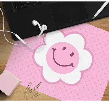 Mouse pad original patrón de flores sonrientes - TenVinilo