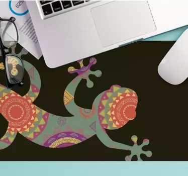 Mouse pad original patrón de lagarto colorido - TenVinilo