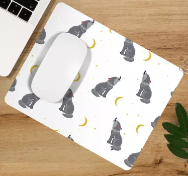 Mouse pad original patrón de lobos aulladores - TenVinilo