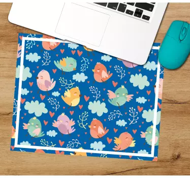 Mouse pad original patrones de aves coloridas - TenVinilo