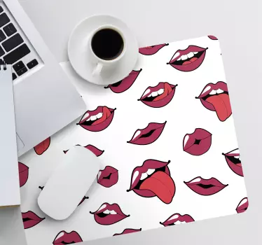 Mouse pad original patrones de labios divertidos - TenVinilo