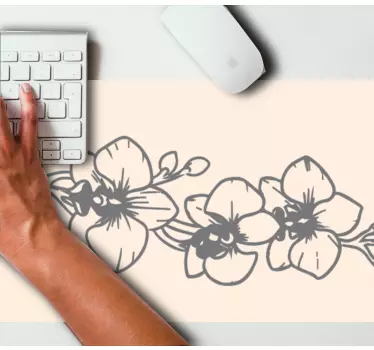 Mouse pad original patrones de orquídeas florecientes - TenVinilo