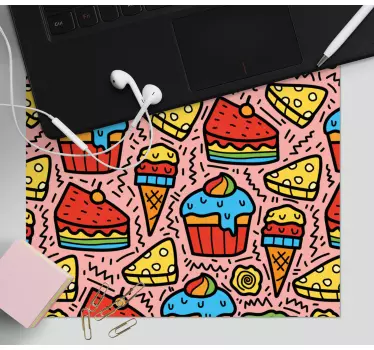 Mouse pad original patrones de postres coloridos - TenVinilo