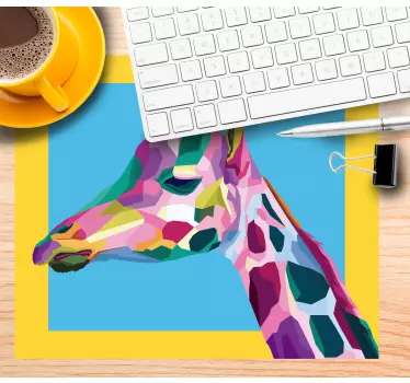 Mouse pad original perfil de jirafa colorida - TenVinilo