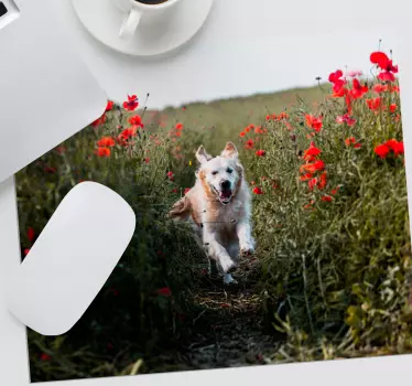 Mouse pad original perro feliz corriendo - TenVinilo