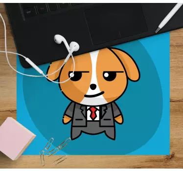 Mouse pad original personaje canino elegante - TenVinilo