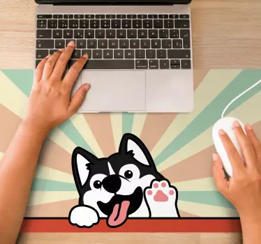 Mouse pad original personaje de husky juguetón - TenVinilo