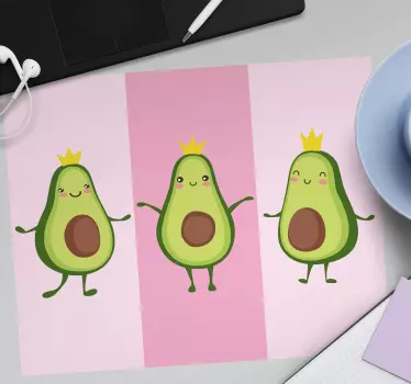 Mouse pad original personajes de aguacate adorables - TenVinilo