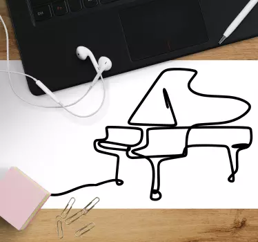 Mouse pad original piano de cola estilizado - TenVinilo