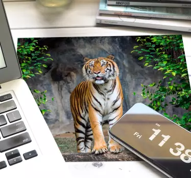 Mouse pad original posición del tigre majestuoso - TenVinilo