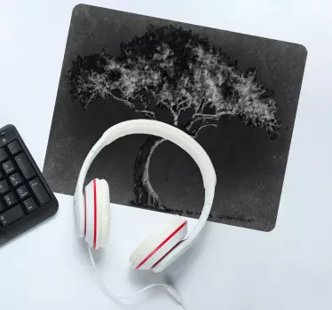 Mouse pad original silueta artística de Árbol - TenVinilo