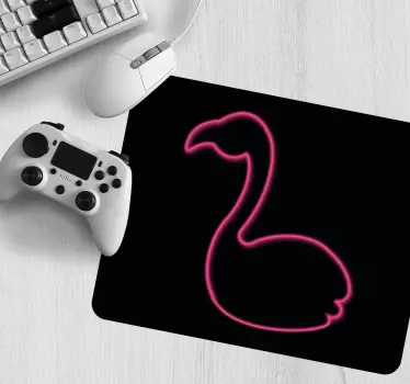 Mouse pad original silueta de flamenco neón - TenVinilo