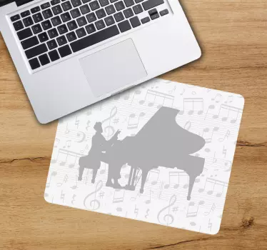 Mouse pad original silueta de música de piano - TenVinilo