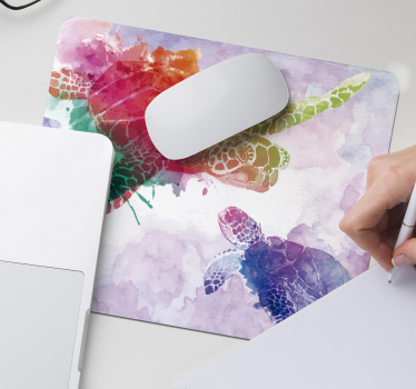 Mouse pad original tortugas de pintura artística - TenVinilo