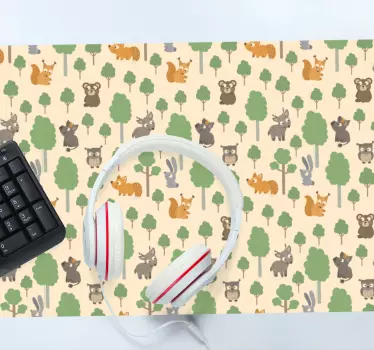 Mouse pad textura animales lindos del bosque - TenVinilo