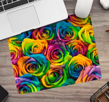 Mouse pad textura arreglo de rosas vibrantes - TenVinilo