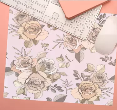 Mouse pad textura arreglo floral pastel - TenVinilo
