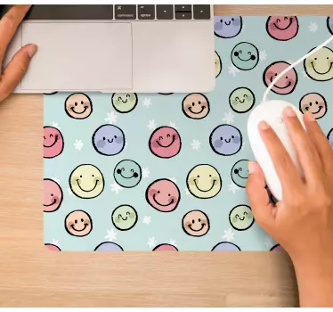 Mouse pad textura caras sonrientes juguetonas - TenVinilo
