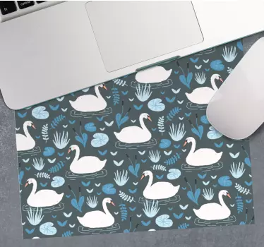 Mouse pad textura cisnes entre hojas - TenVinilo