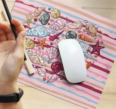 Mouse pad original colección de conchas marinas de colores - TenVinilo