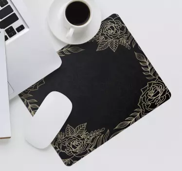 Mouse pad textura componente floral elegante - TenVinilo