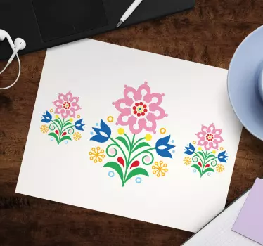 Mouse pad textura composición de emblemas botánicos - TenVinilo