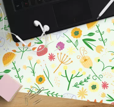 Mouse pad textura composición de emblemas florales - TenVinilo