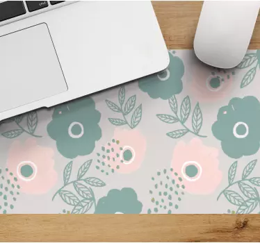 Mouse pad textura composición de hojas florales - TenVinilo