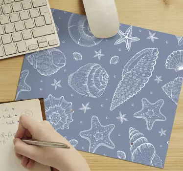 Mouse pad textura con conchas y estrellas - TenVinilo