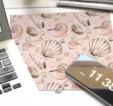 Mouse pad textura con motivo de conchas y estrellas - TenVinilo