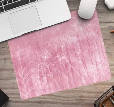 Mouse pad textura contorno floral elegante - TenVinilo