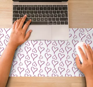 Mouse pad textura corazones estampados - TenVinilo