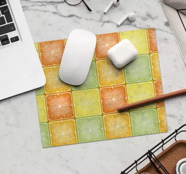Mouse pad textura cuadrados de frutas coloridas - TenVinilo