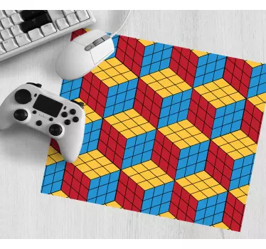 Mouse pad textura cubos 3d coloridos - TenVinilo