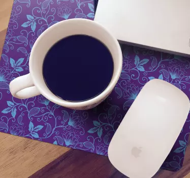 Mouse pad textura detalle floral azul - TenVinilo