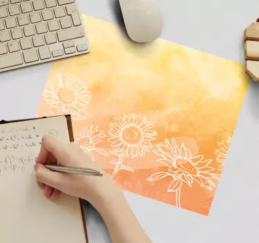 Mouse pad textura diseño abstracto de girasoles - TenVinilo