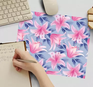 Mouse pad textura diseño de lirios florales - TenVinilo