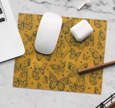 Mouse pad textura diseño de mariposas - TenVinilo