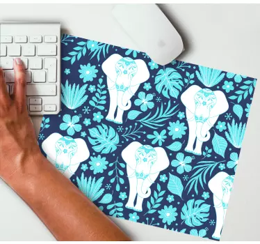 Mouse pad textura elefante floral elegante - TenVinilo