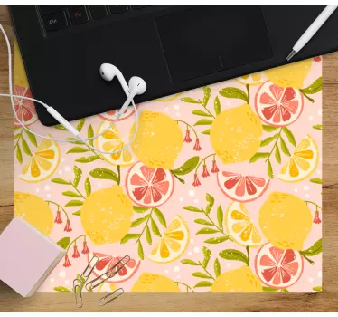 Mouse pad textura elementos de frutas - TenVinilo