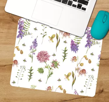 Mouse pad textura estampado botánico floral - TenVinilo