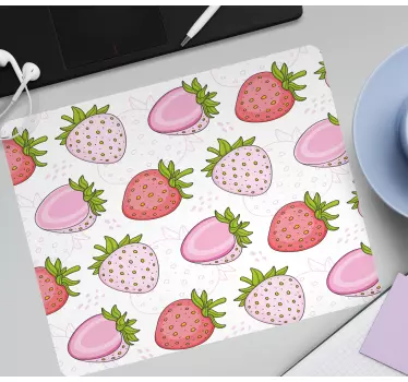Mouse pad textura estampado de fresas lindas - TenVinilo