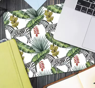 Mouse pad textura estampado de hojas de cebra - TenVinilo