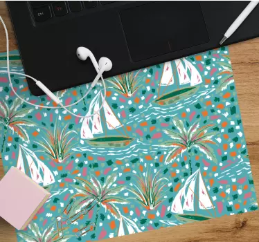 Mouse pad textura estampado de palmeras navegantes - TenVinilo