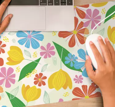 Mouse pad textura exhibición floral colorida - TenVinilo