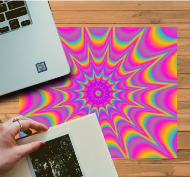 Mouse pad textura explosión de color espiral vibrante - TenVinilo