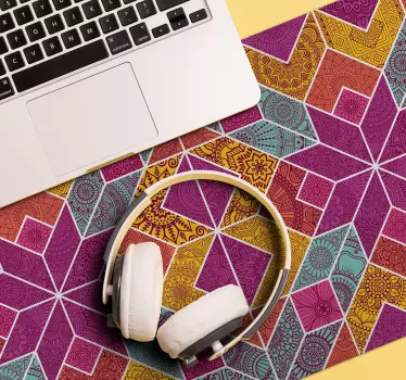 Mouse pad textura figuras geométricas vibrantes - TenVinilo