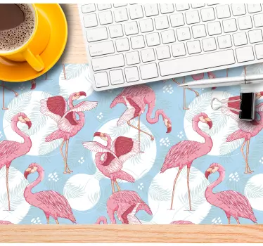 Mouse pad textura flamingo en escena tropical - TenVinilo