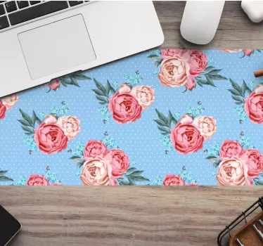 Mouse pad textura fondo floral azul - TenVinilo