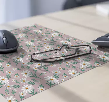 Mouse pad textura fondo floral rosa - TenVinilo